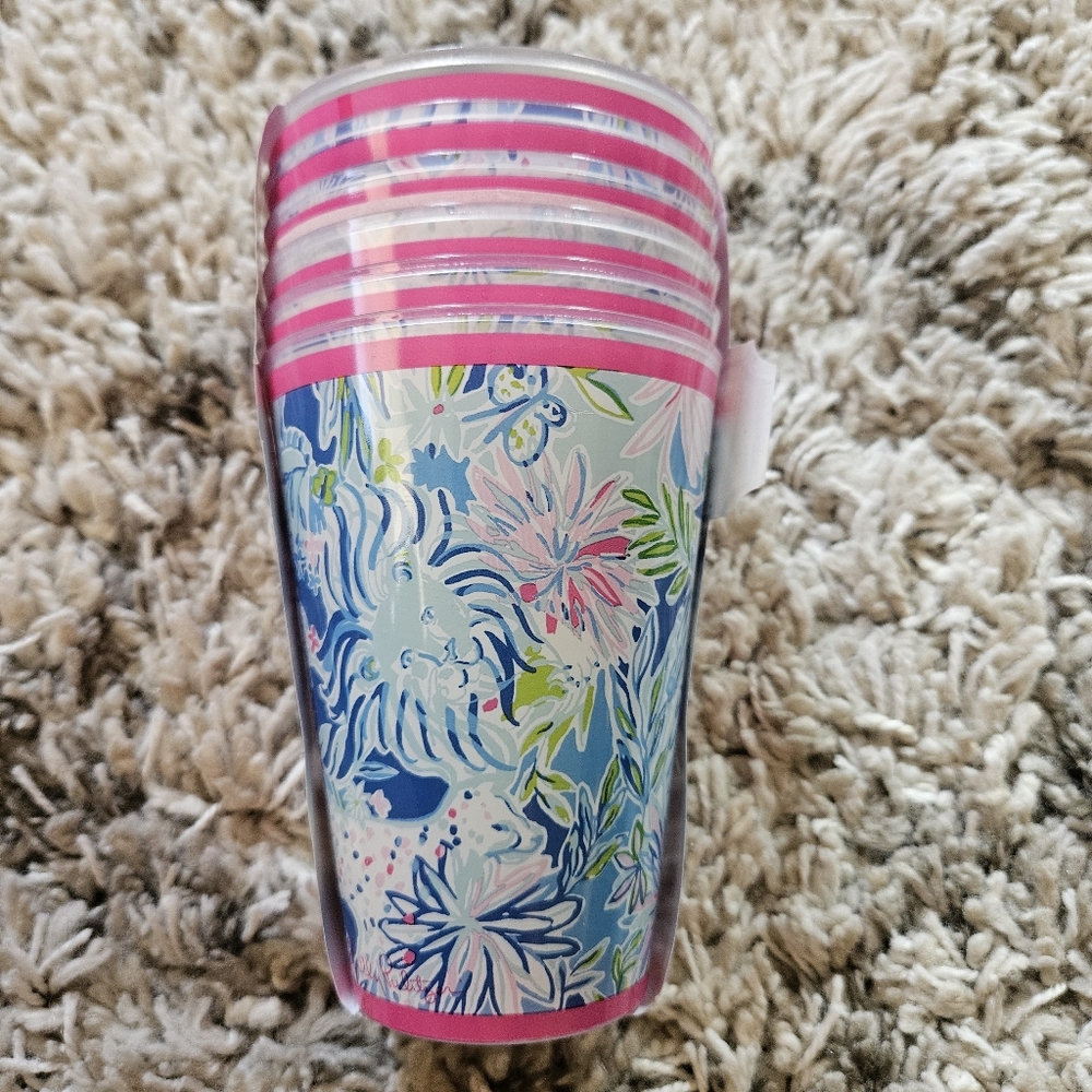 Lilly Pulitzer Pool Cups, Set of 6, 14 oz, Lion Around - Picture 5 of 6